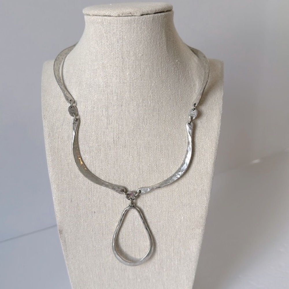 Lucky Brand Silver-Tone Metal Link Collar Statement Necklace